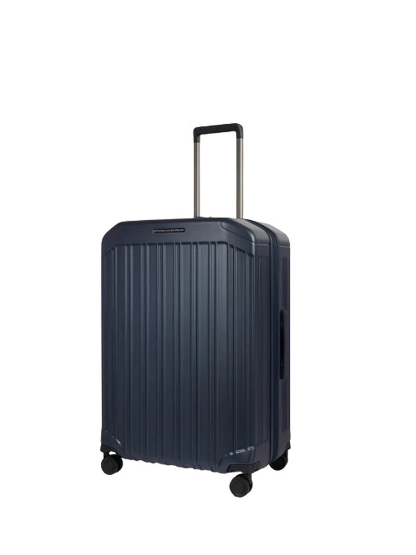 Piquadro Expandable Hard-Shell Suitcase With Ribbed Design