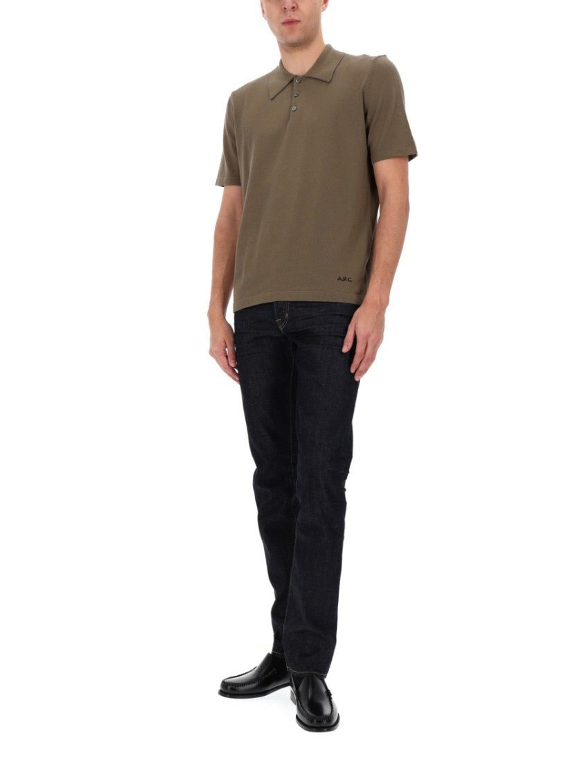 A.P.C. Minimalist Cotton Embroidered Polo Shirt