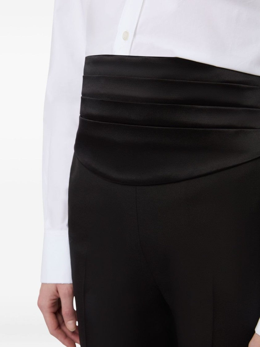 Nina Ricci Silk-Blend Satin Tuxedo Belt With Pleated Design