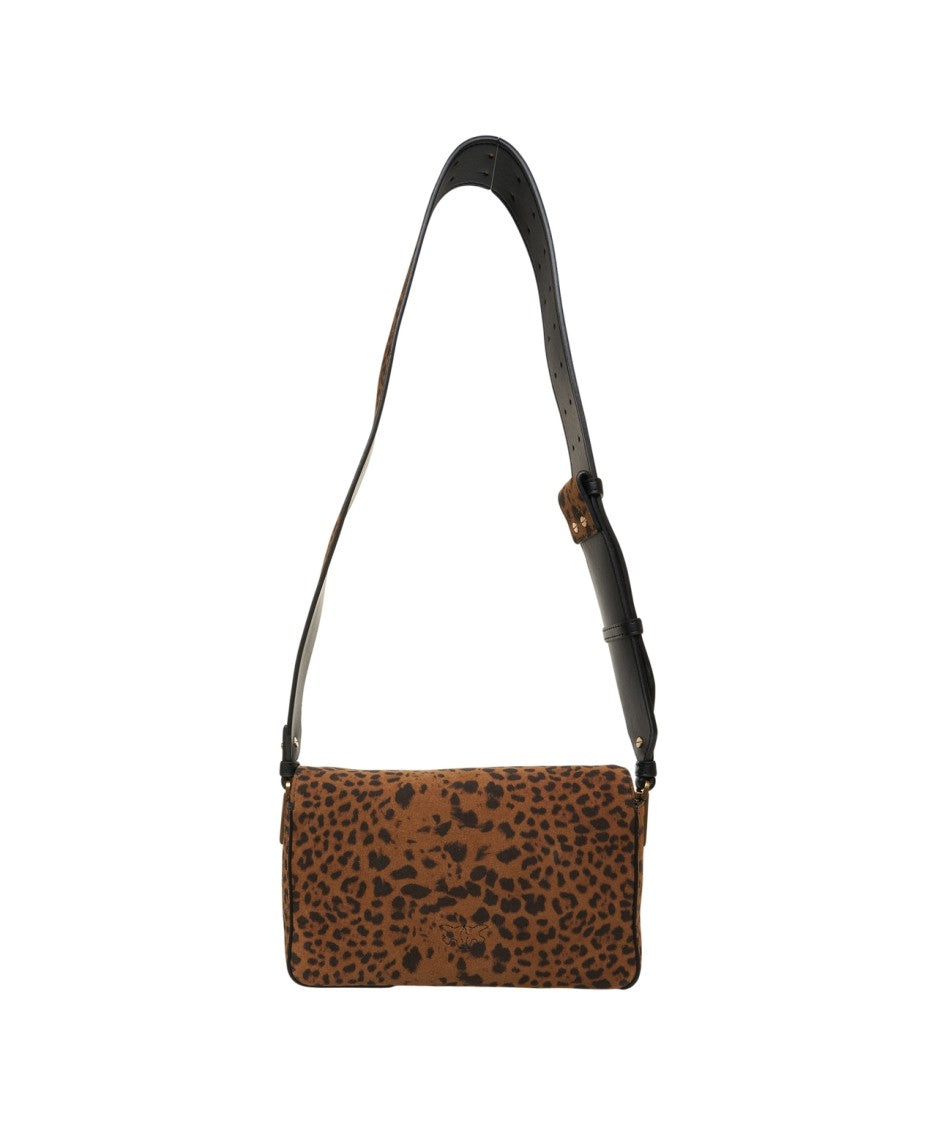 Pinko Slouchy Animal Print Crossbody Bag