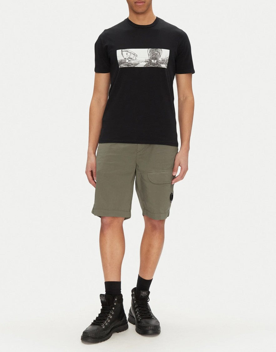 C.P. Company Lens Logo Cargo Stretch Bermuda Shorts