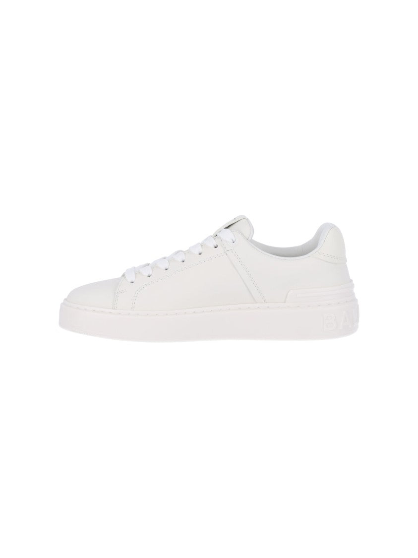 Balmain White B-Court Calfskin Sneakers
