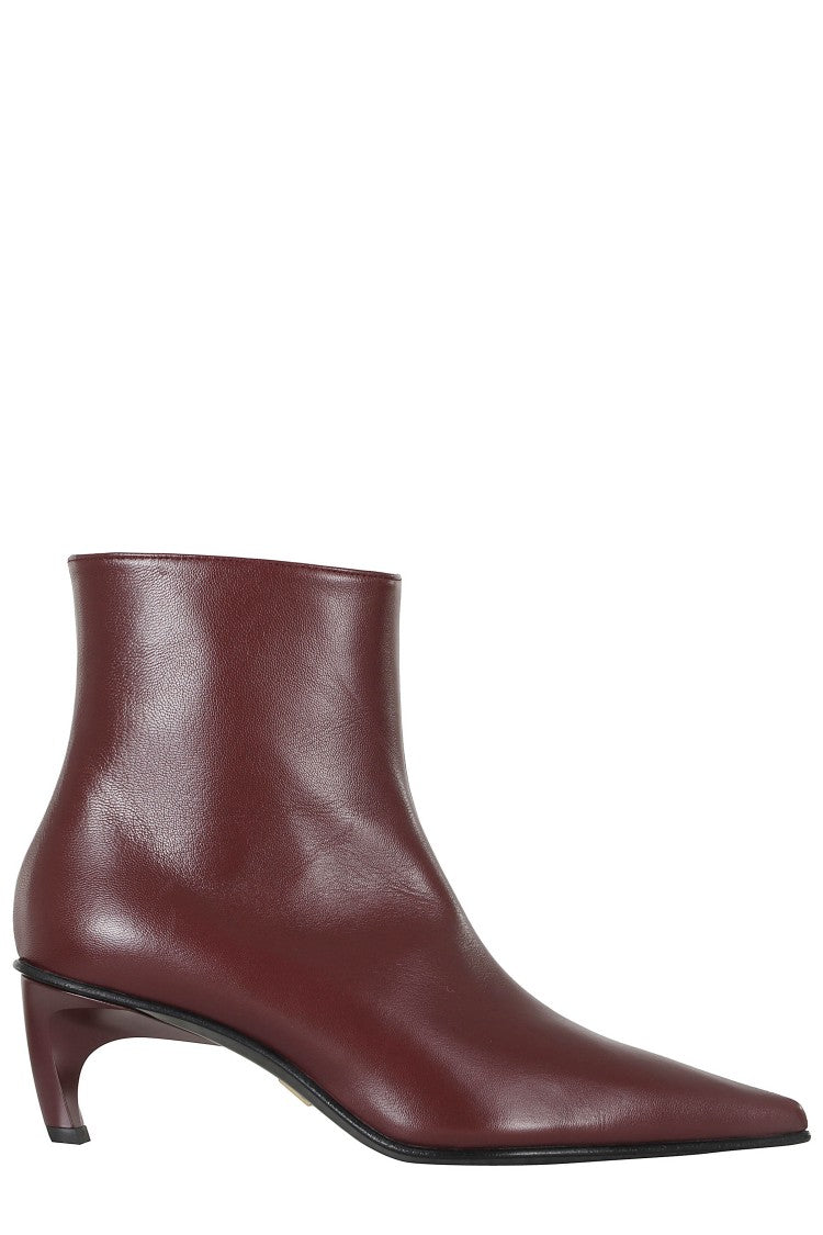 Giampaolo Viozzi Creed Burgundy Pointed Toe Sheepskin Ankle Boots