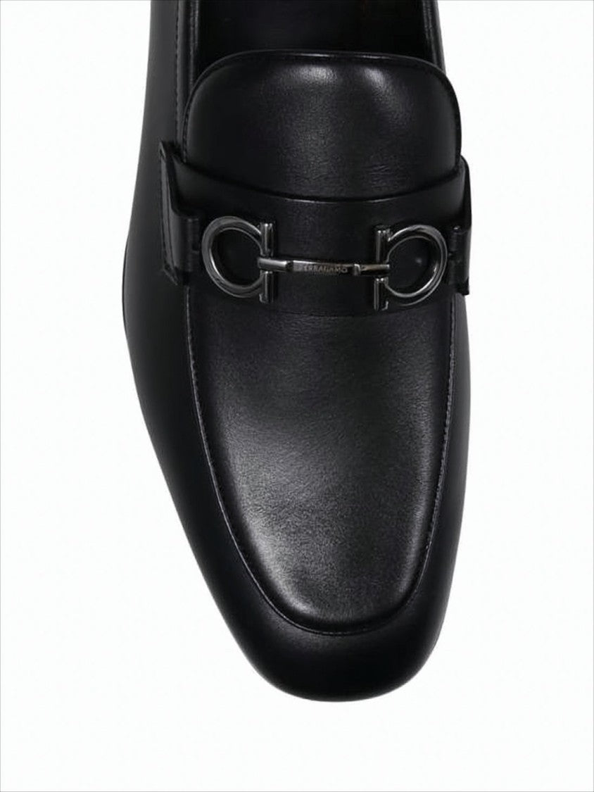 Salvatore Ferragamo Black Leather Loafers