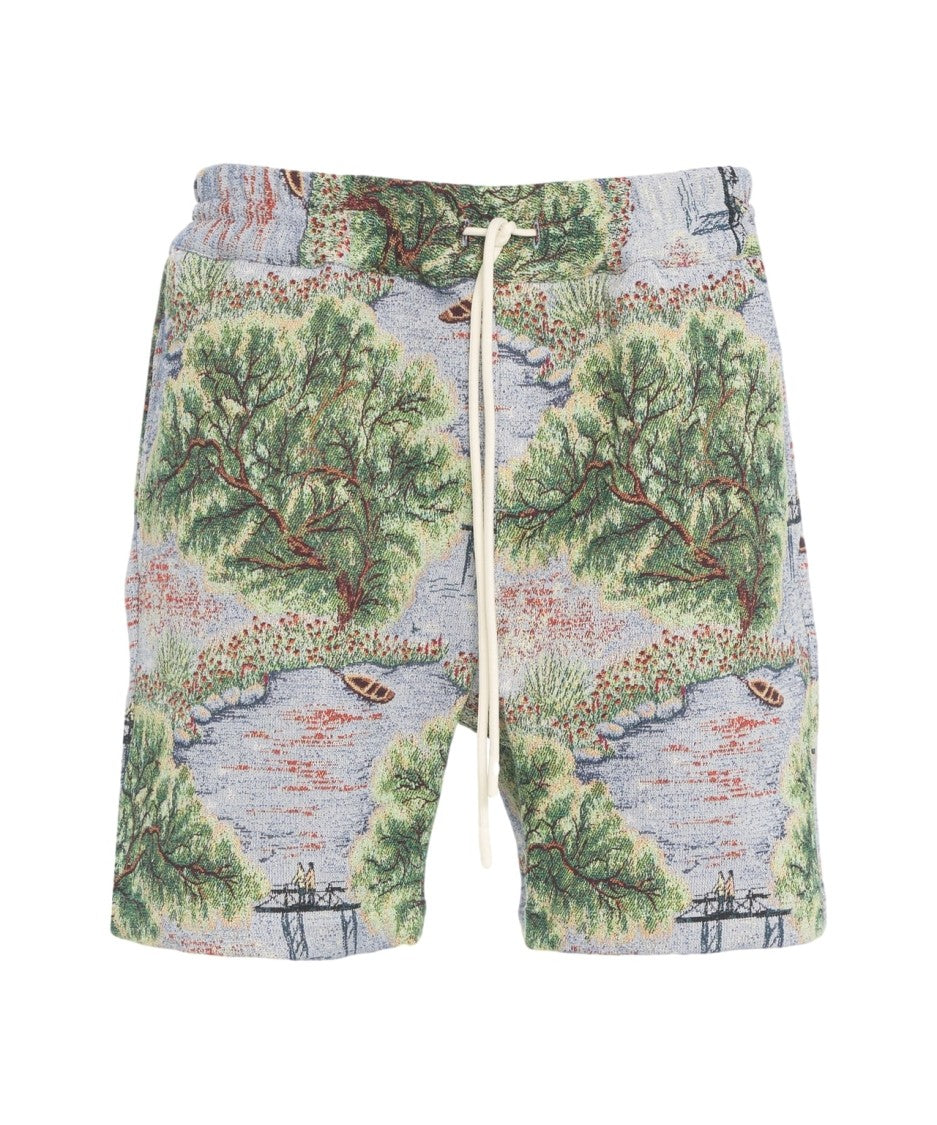 Portuguese Jacquard Shorts With Drawstring Waistband