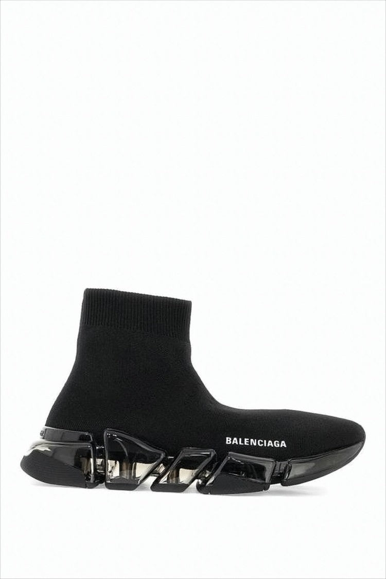 Balenciaga Sock-Style Black Sneakers With Sculptural Sole