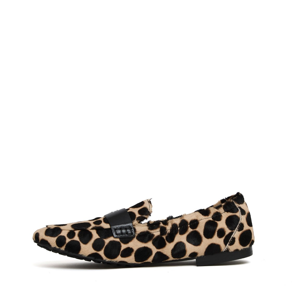 Tory Burch Ballerine Loafer With Spotted Ponyskin Upper And Leather Accents