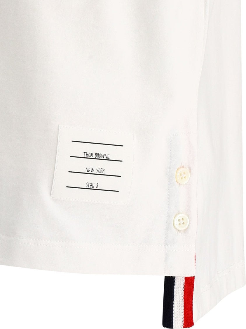 Thom Browne Essential White T-Shirt With Refined Fit