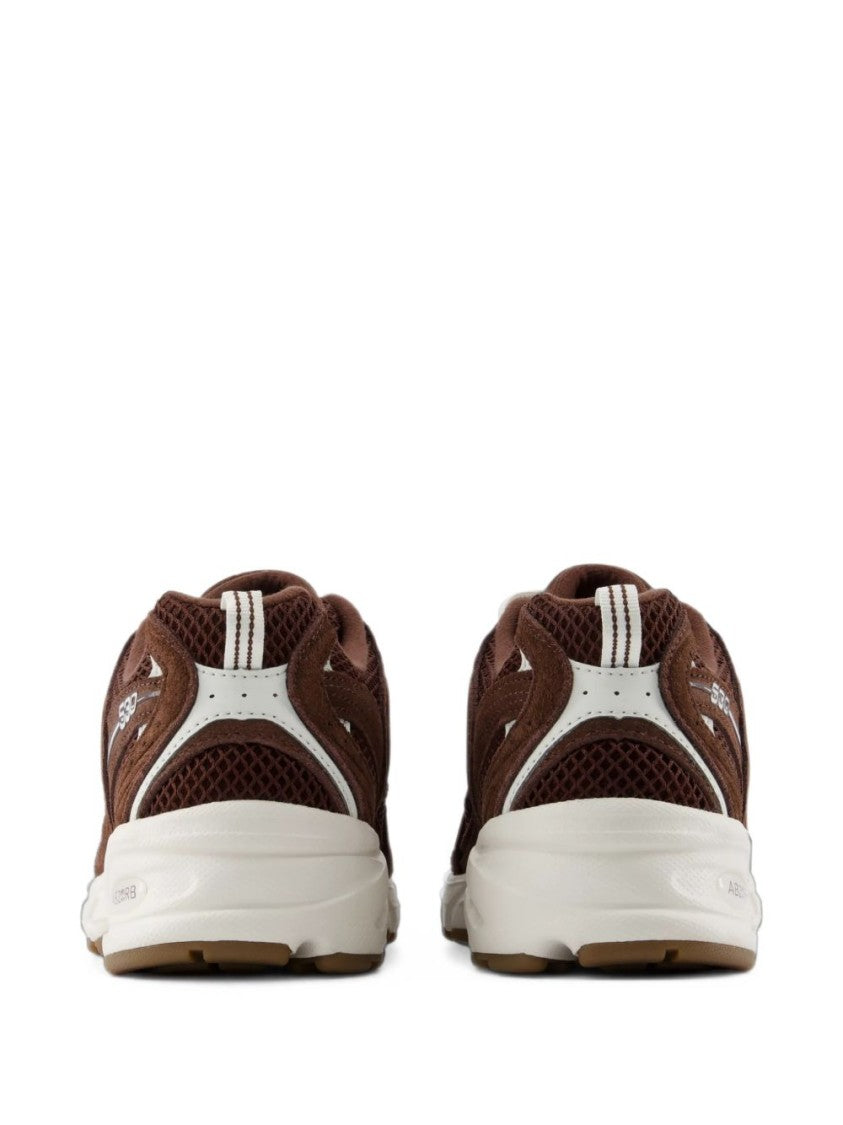 New Balance Sporty Brown Sneakers With Suede And Mesh Accents