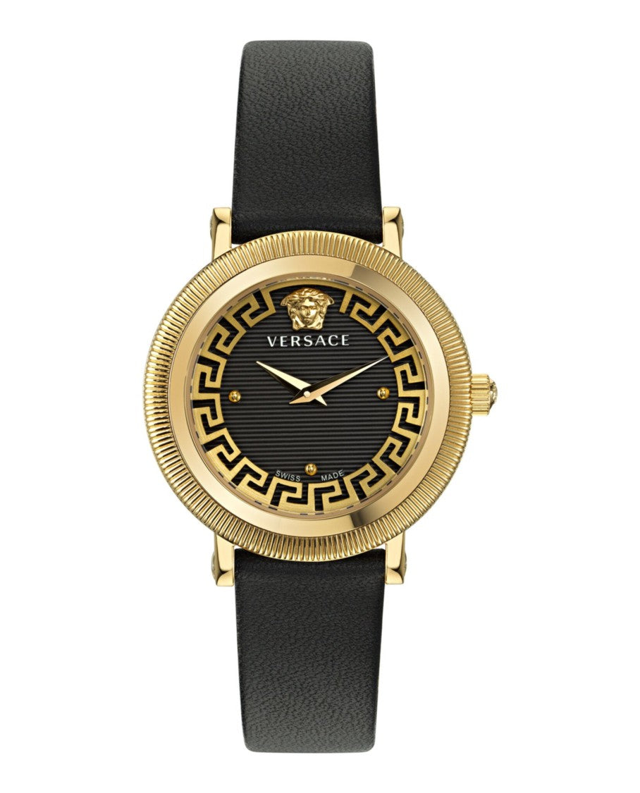 Versace Greca Flourish Leather Watch