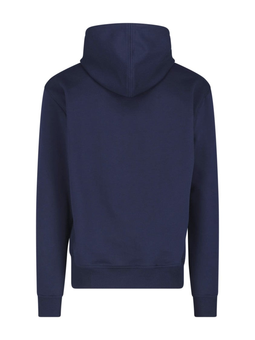 Ami Paris Blue Ami De Coeur Cotton Hoodie