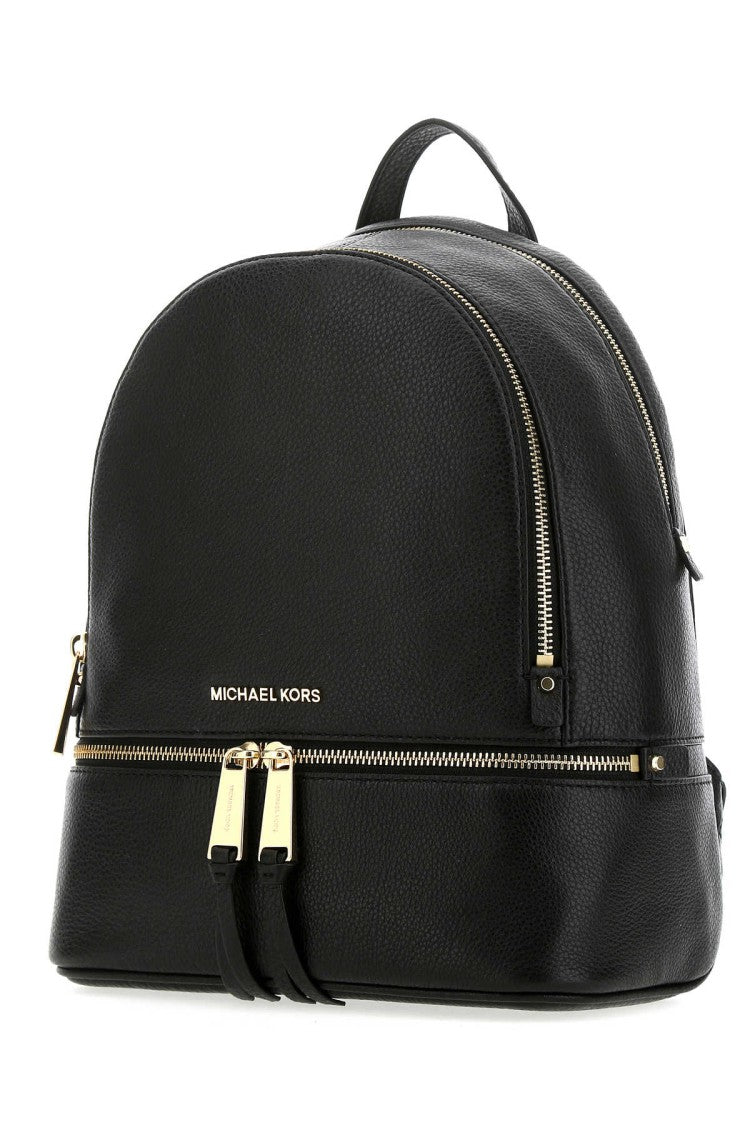 Michael Michael Kors Black Leather Medium Rhea Backpack