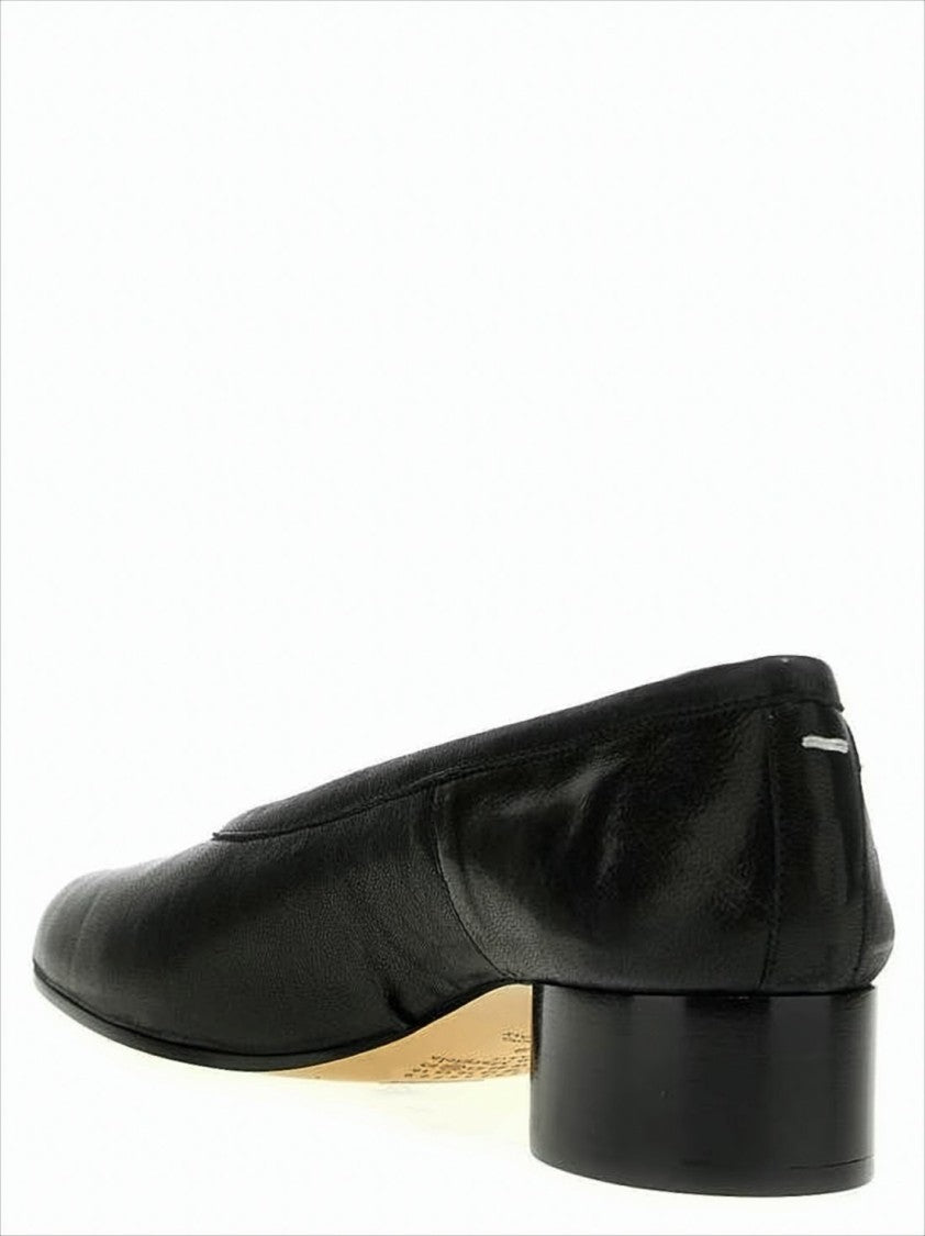 Maison Margiela Split-Toe Design Black Lambskin Pumps With Calfskin Lining