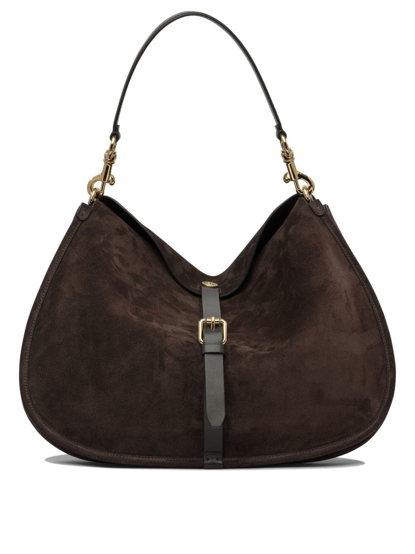 Etro Curved Soft Suede Shoulder Bag
