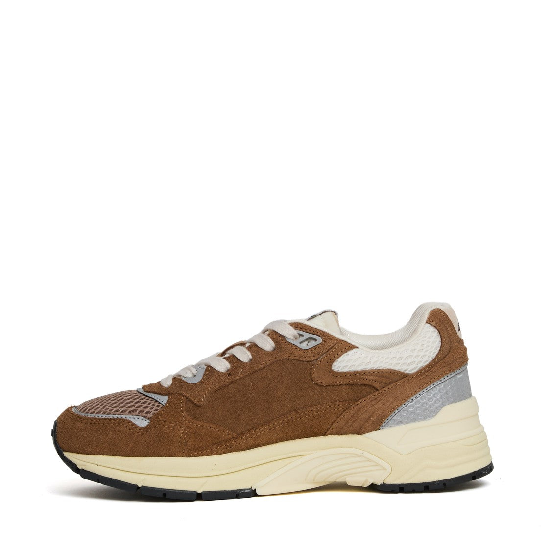 Autry Sneakers Hyperway In Mesh E Suede Cigar/Argento