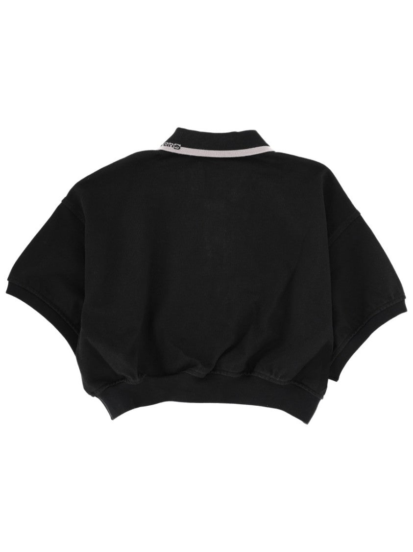 T By Alexander Wang Cropped Fit Cotton Polo Shirt