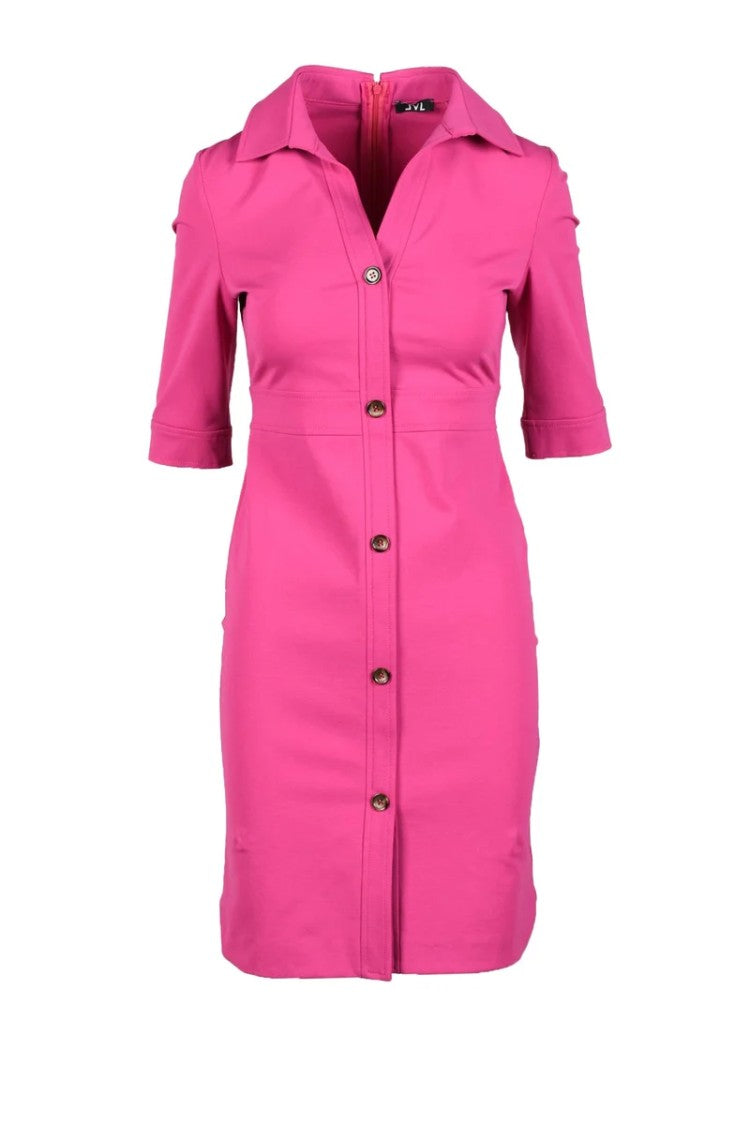 Lvl Level Vibes Level Fuchsia Fitted Cotton-Blend Mini Dress