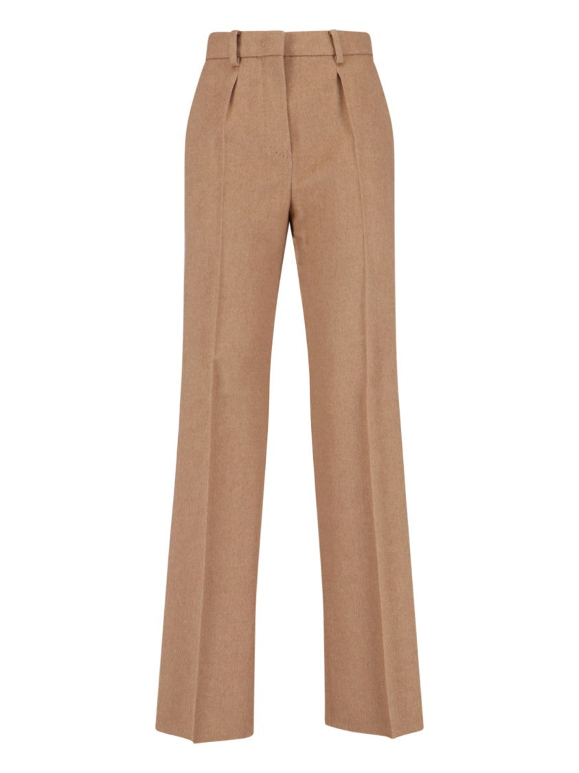 Max Mara Straight-Leg Brown Trousers With High Waist And Tailored Finish