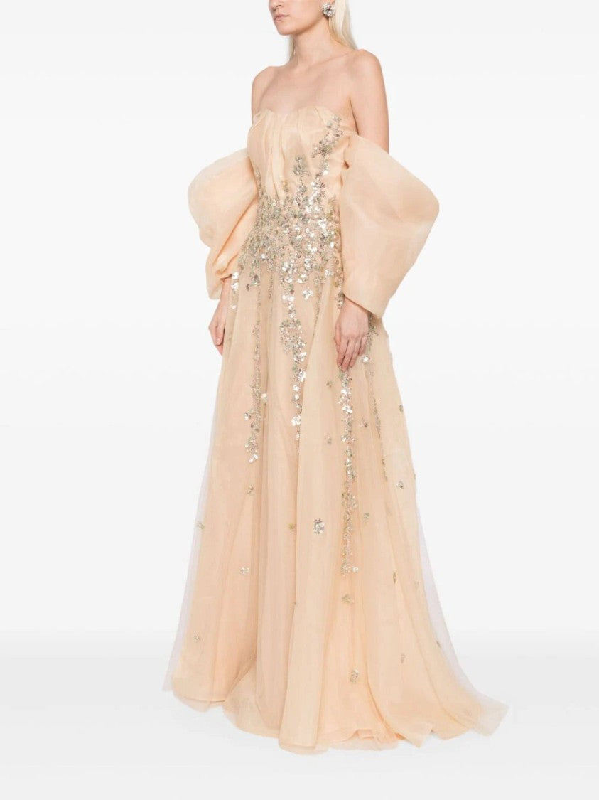 Saiid Kobeisy Organza Dress With Dotted Beading