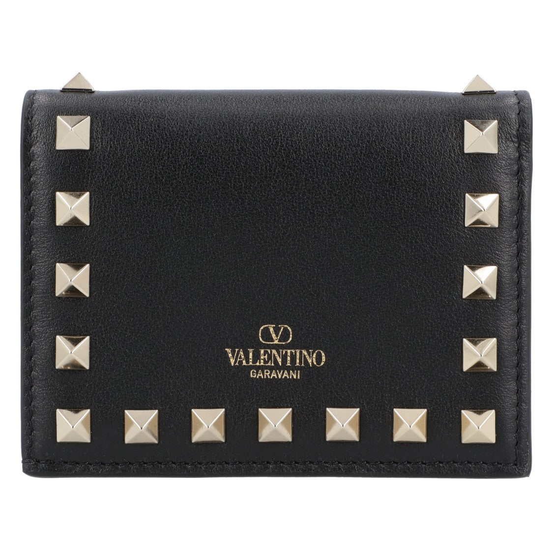 Valentino Small Rockstud Calfskin Wallet