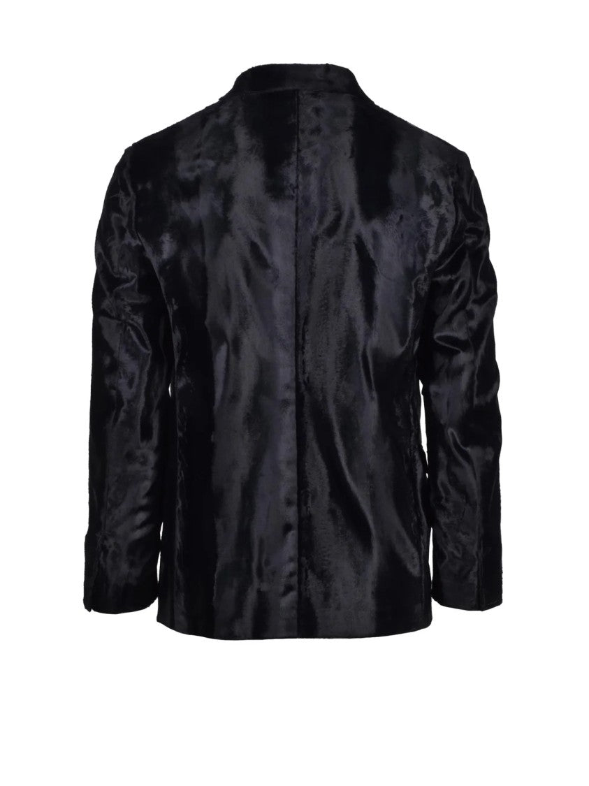 Michele Paoloni Black Cotton Viscose Women's Velvet Jacket