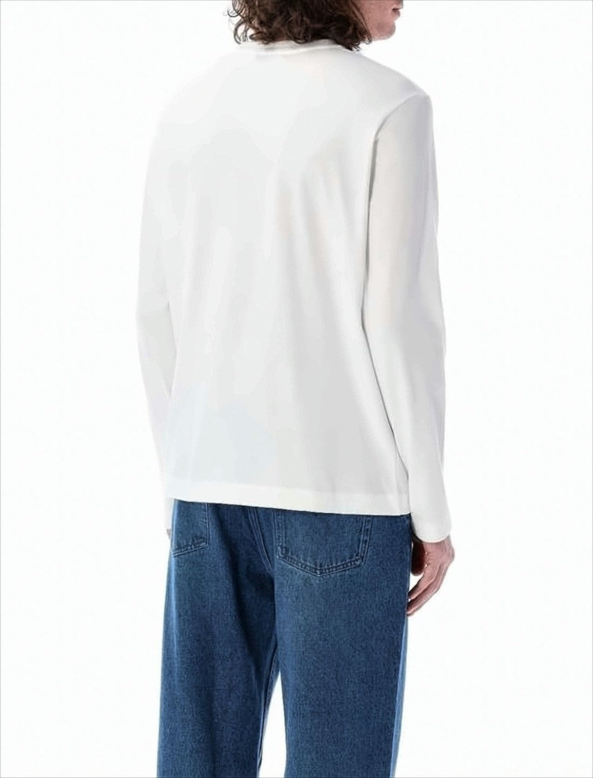 Ami Long-Sleeve Cotton T-Shirt With Embroidered Heart Detail