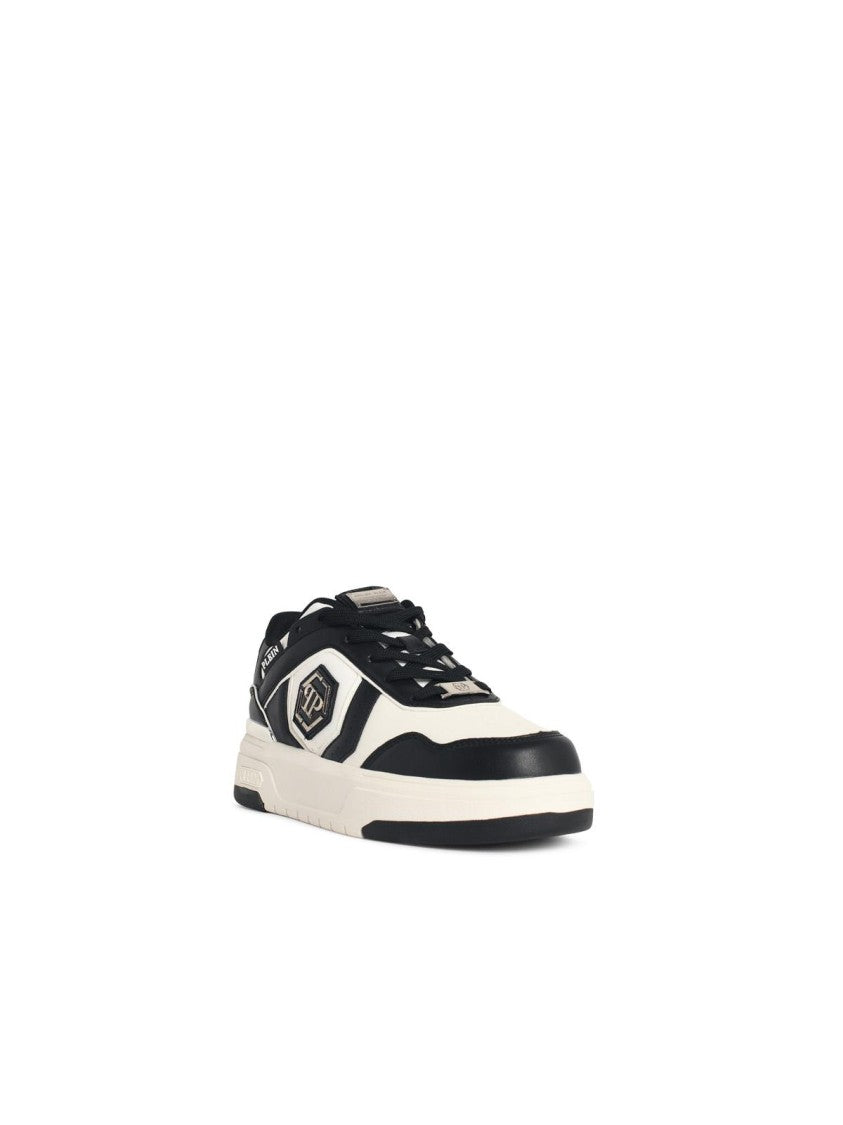 Philipp Plein 'Sk8r' Black And White Fabric Blend Sneakers