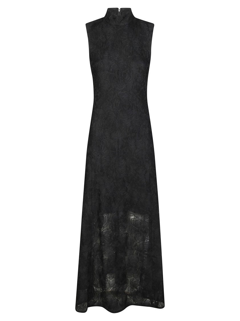 Rotate Flower Mesh Maxi Dress