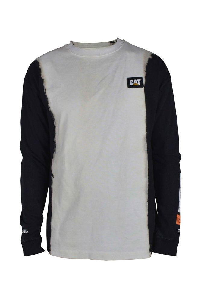 Heron Preston Two-Tone Long Sleeve T-Shirt With Embroidered Logos