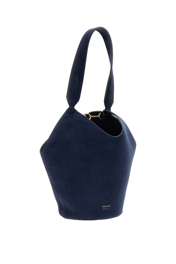 Khaite Blue Lotus Mini Suede Tote Bag
