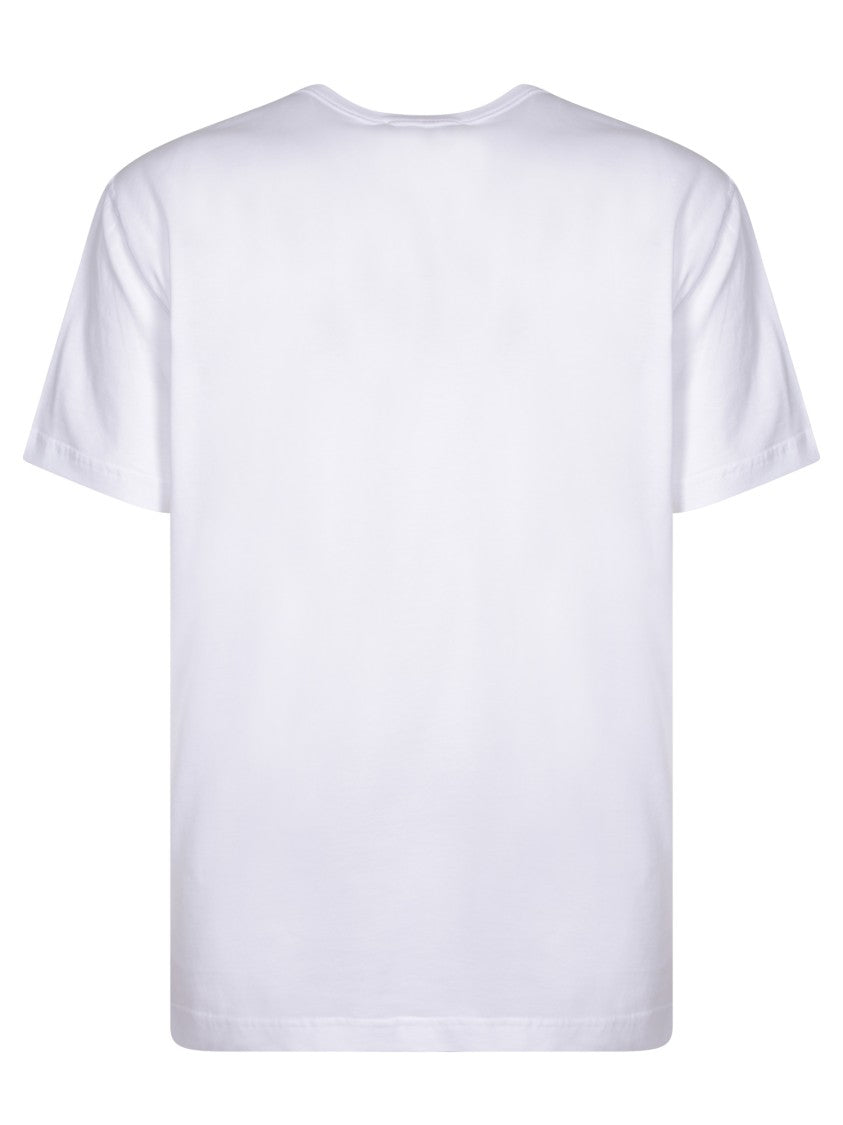 Dolce & Gabbana White Cotton T-Shirt With Silver Plaque Logo