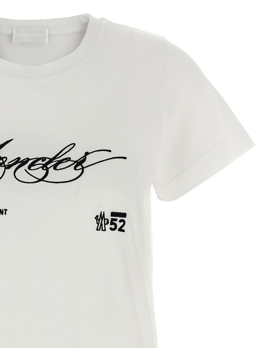 Moncler Intricate Embroidery Detail Cotton Jersey T-Shirt