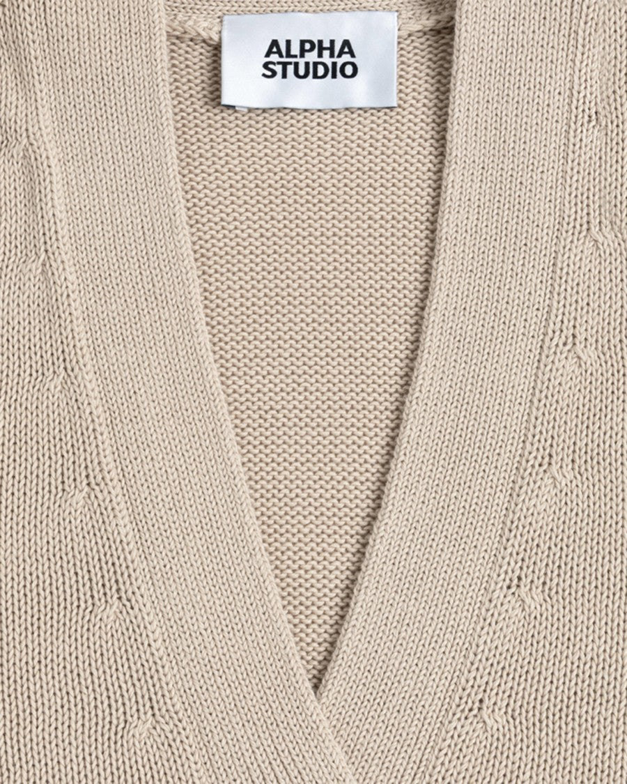 Alpha Studio Boxy Integral Rope Cardigan