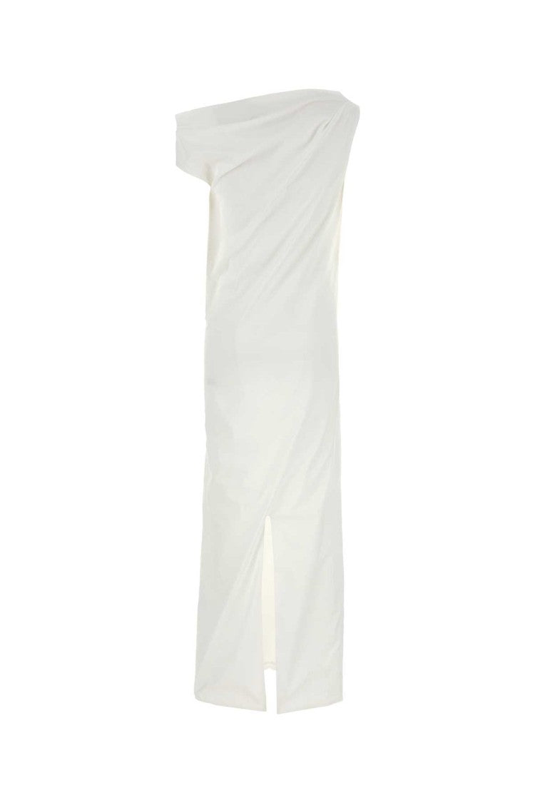 Armarium White Stretch Poplin Tiche One-Shoulder Dress