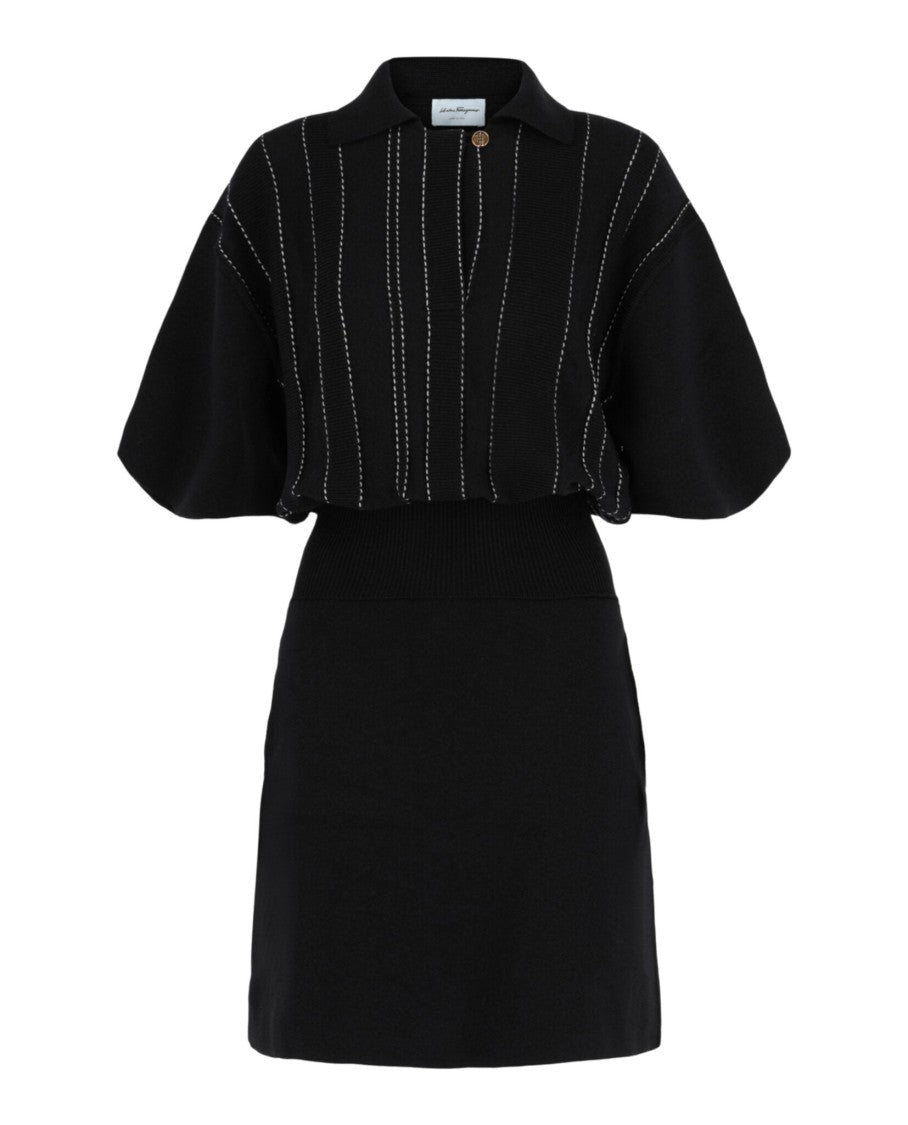 Ferragamo Contrast Stitch Knit Dress
