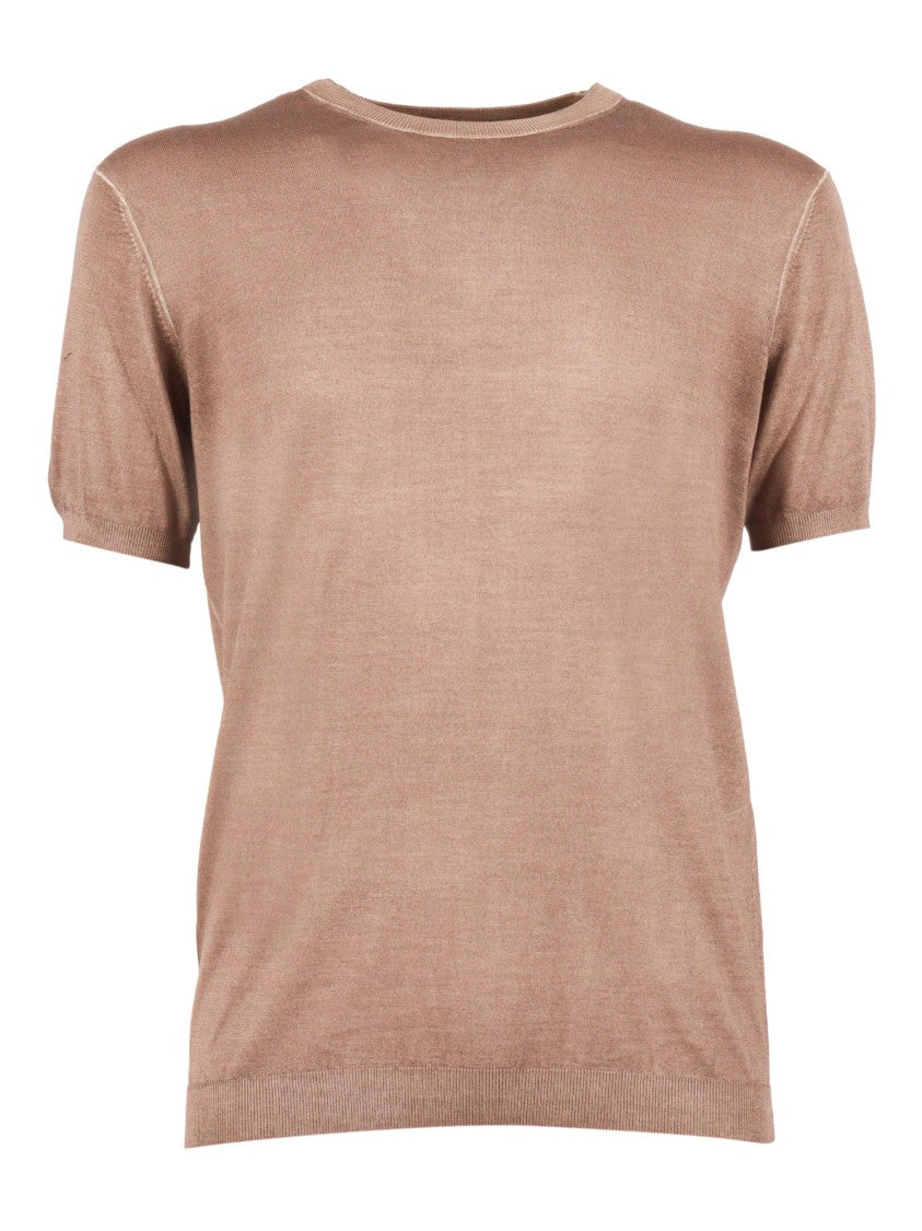 Brando-Lubiam Brown Silk Cashmere Knit Top