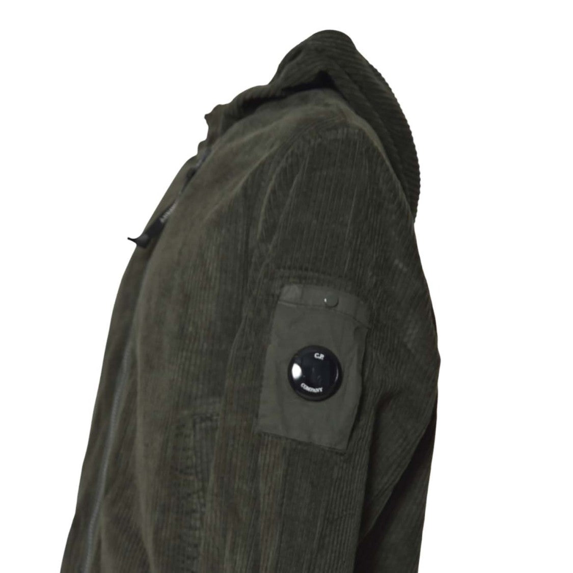 C.P. Company Textured Hooded Zip-Up Sweater With Distinctive Patch Pocket