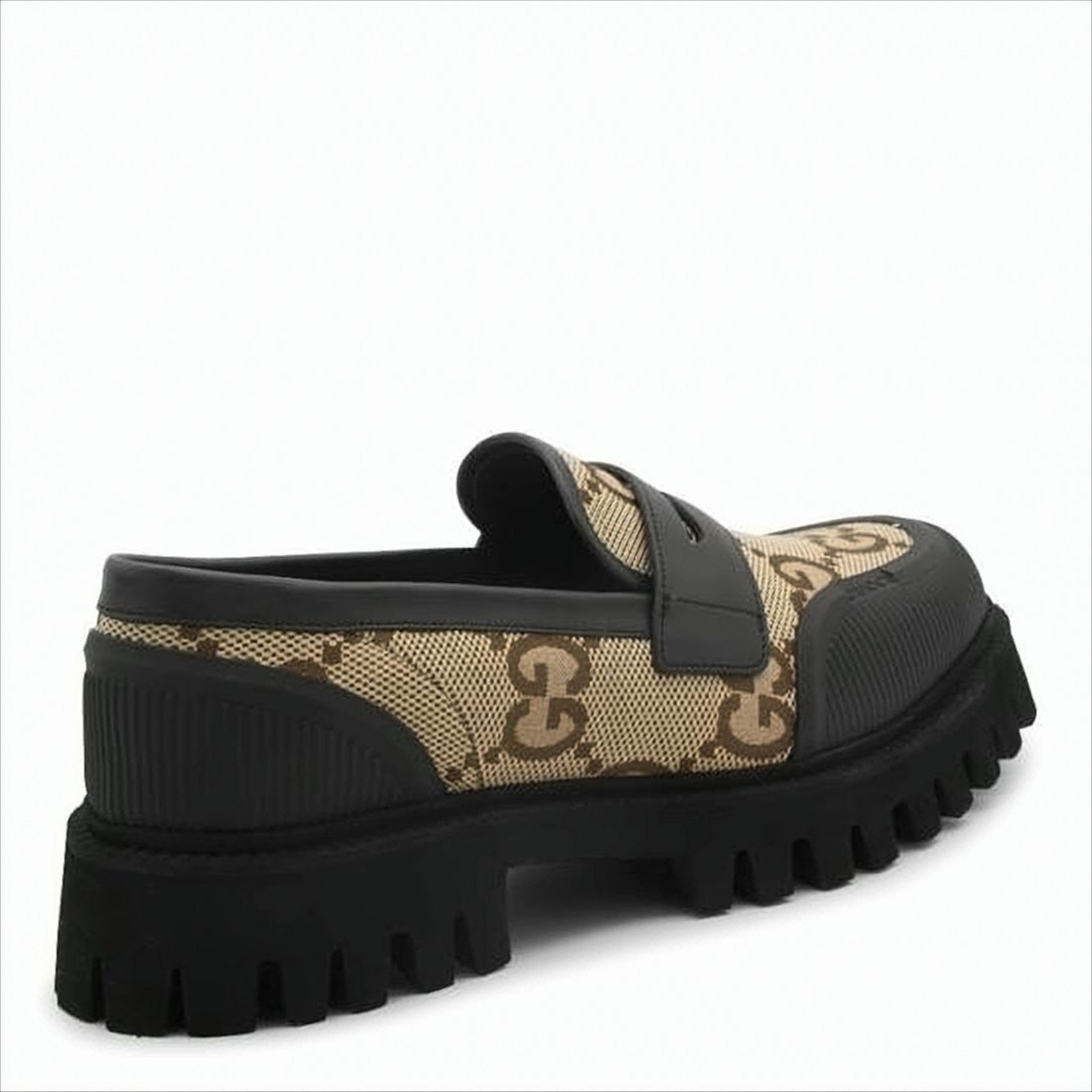 Gucci Chunky Sole Brown Monogram Pattern Loafers