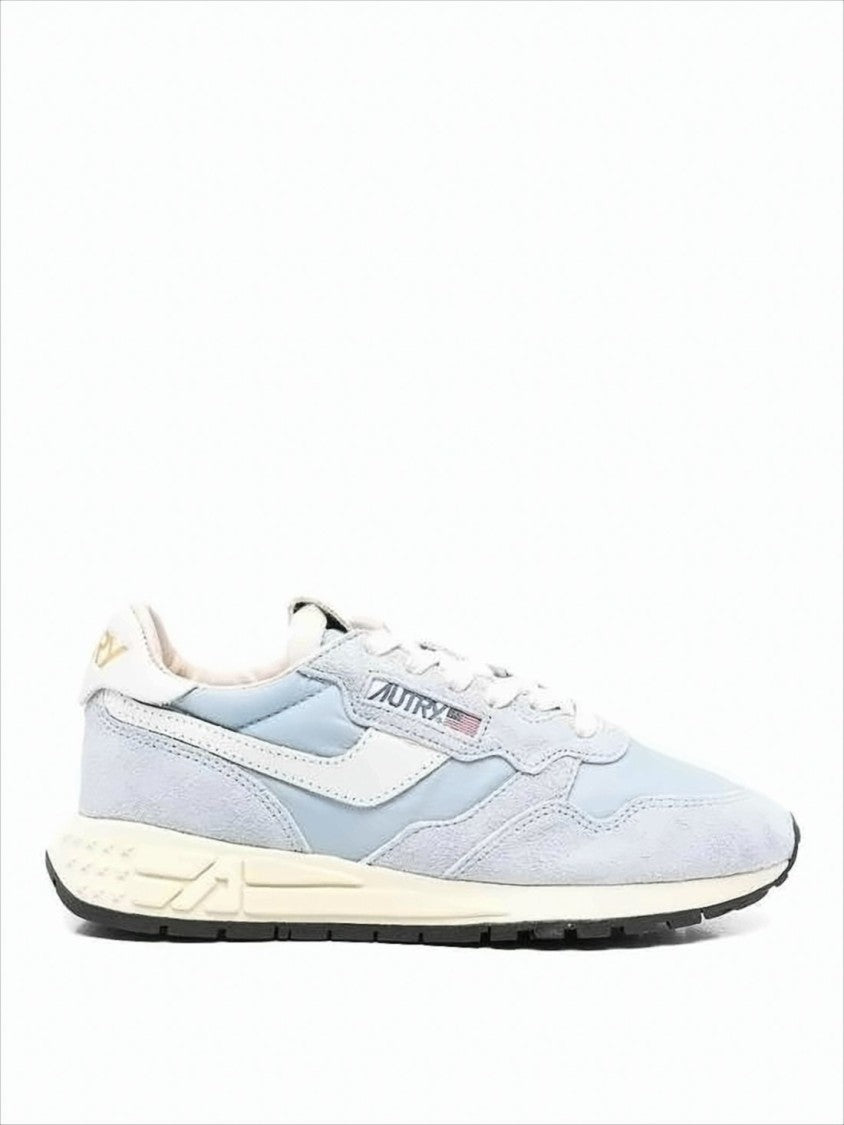 Autry Layered Light Blue Suede And Nylon Sneakers