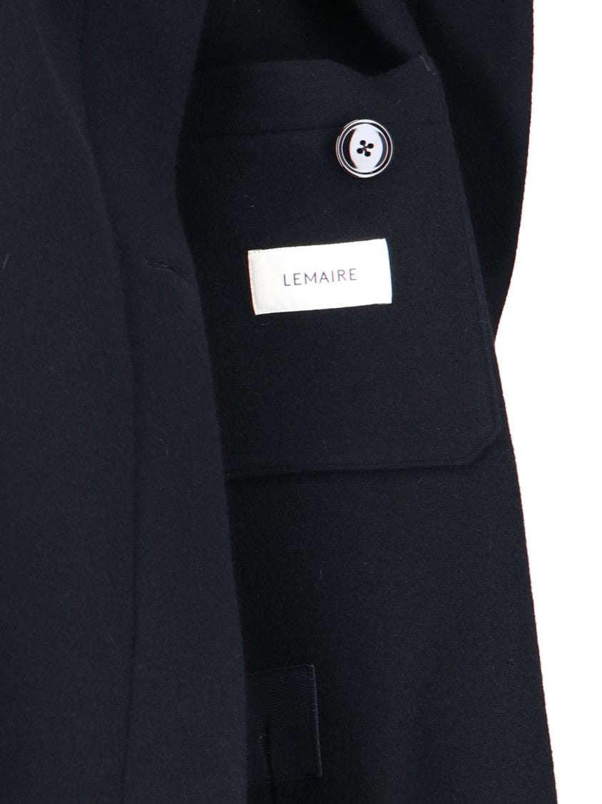 Lemaire Double-Breasted Wrap Coat With High Collar And Adjustable Cuffs