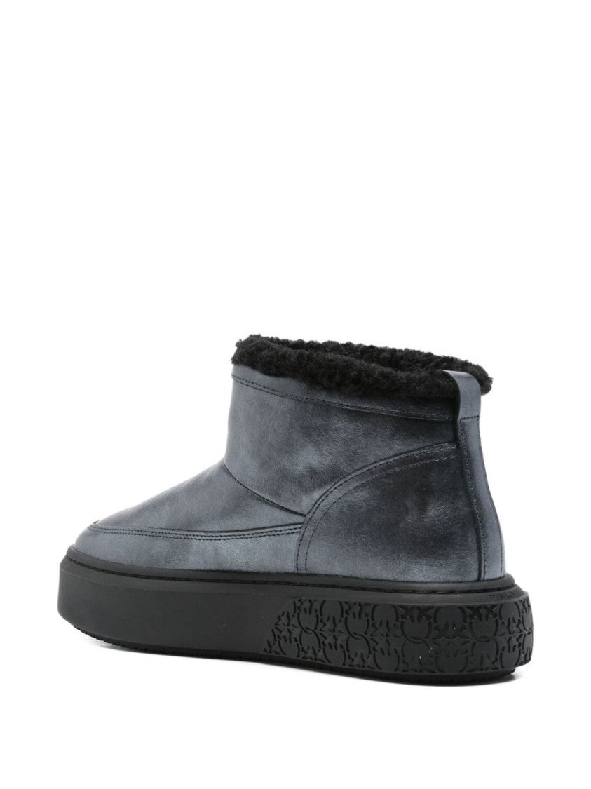 Pinko Calfskin Ankle Boots With Embossed Sole