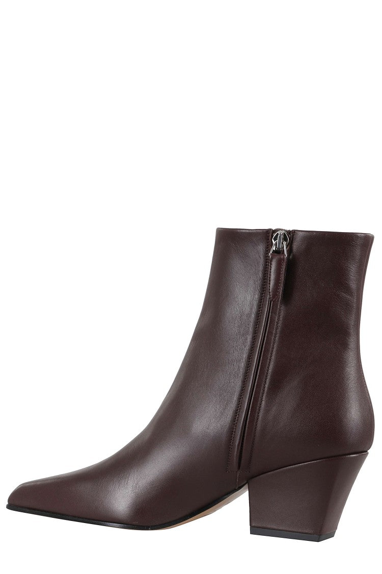 Paris Texas Ebony Jane 60 Pointed Square Heel Leather Ankle Boots