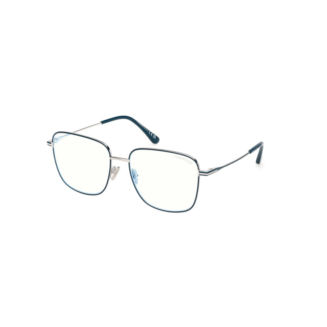 Tom Ford Ft6136-B Silver-Toned Metal Eyeglasses