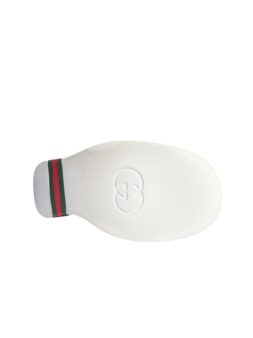 Gucci Minimalist White Perforated Gg Leather Sneakers With Distinctive Accents