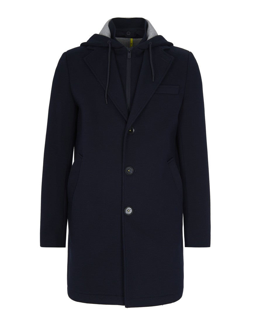 Manuel Ritz Blue Wool Blend Coat