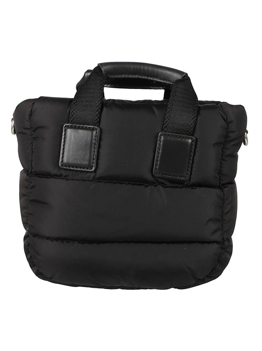 Moncler Compact Quilted Handbag With Leather Accents
