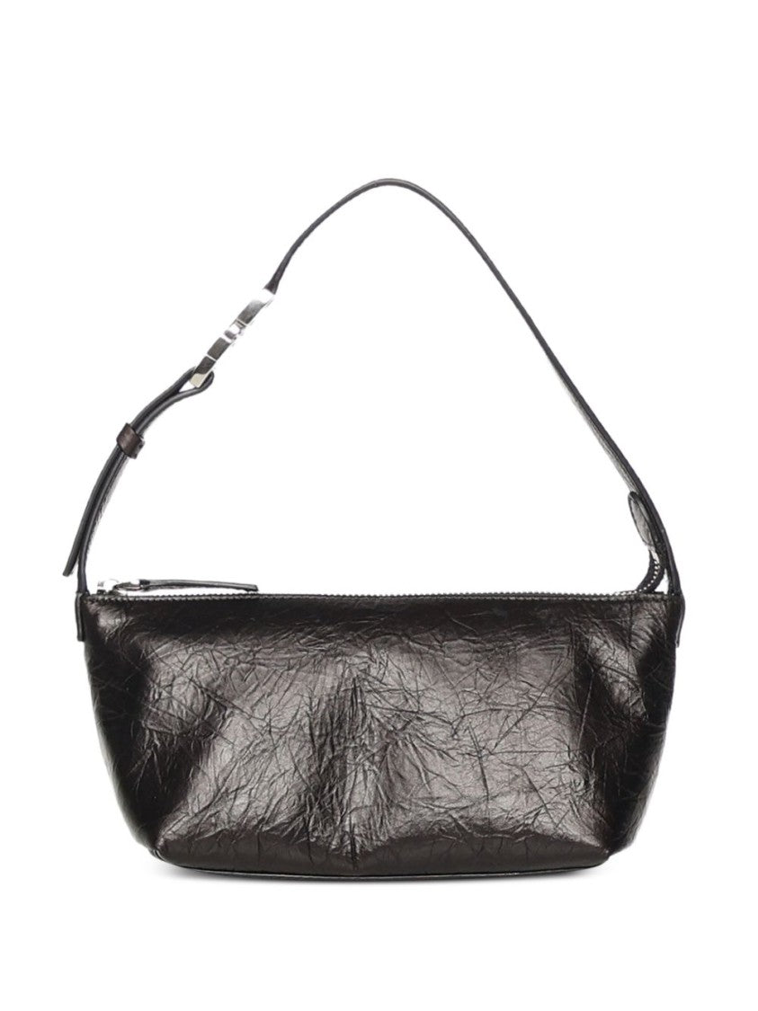 Fendi Textured Leather Metallic Buckle Handbag
