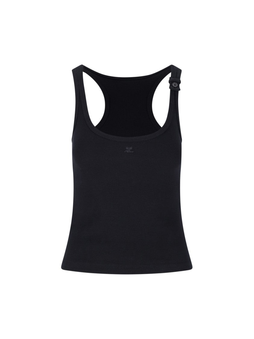Courrèges "90’S" Ribbed Tank Top – Black