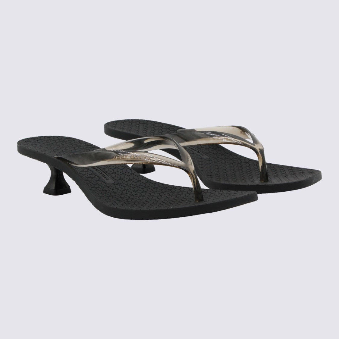 Tory Burch Translucent Strap Sandals With Textured Black Sole