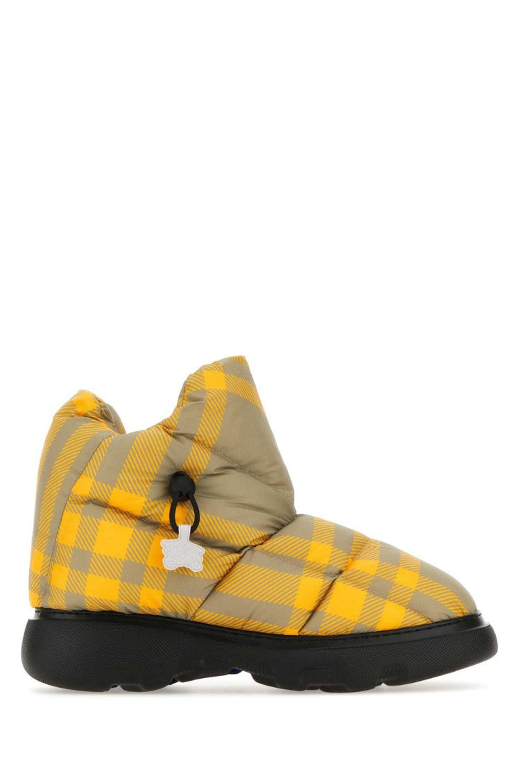 Burberry Printed Polyester Pillow Check Ankle Boots